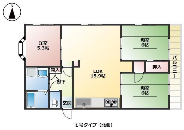 ロイヤルハイツ(3LDK/3階)の間取り写真