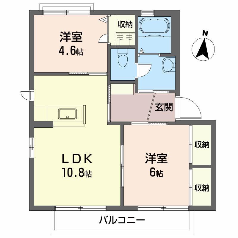 メゾンウィステリア(2LDK/2階)の間取り写真