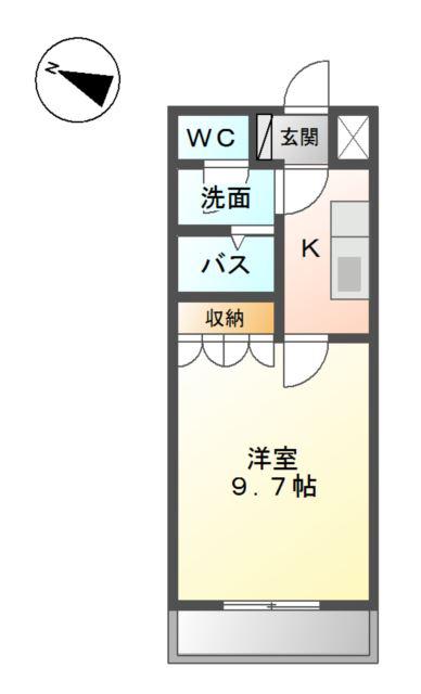ロイヤルハイツ・IYO(1K/2階)の間取り写真
