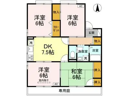 セジュールいくし(4DK/1階)の間取り写真