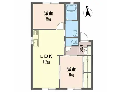 コスモガーデン(2LDK/1階)の間取り写真