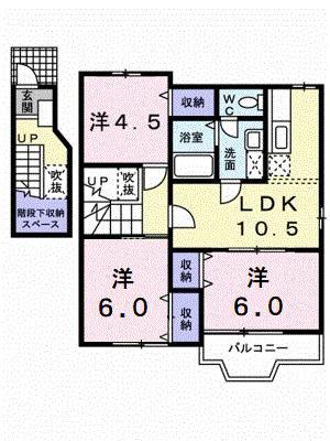 ピュアハイムA(3LDK/2階)の間取り写真
