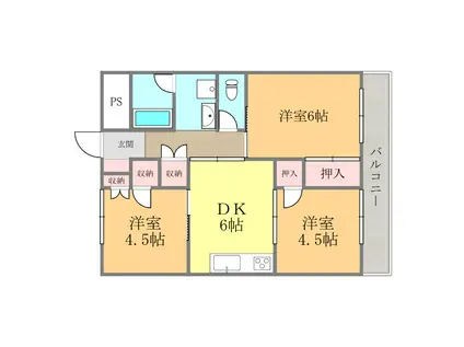 セントラル・コーポ(3DK/5階)の間取り写真