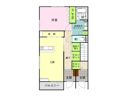 グリーンコート A(1LDK/1階)の間取り写真