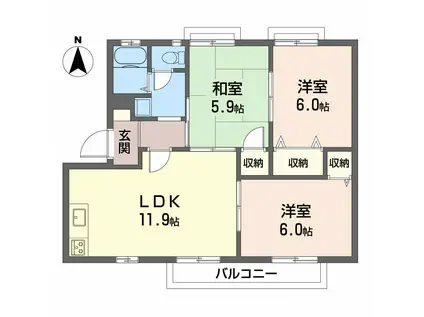 フレグランス小坂(3LDK/2階)の間取り写真
