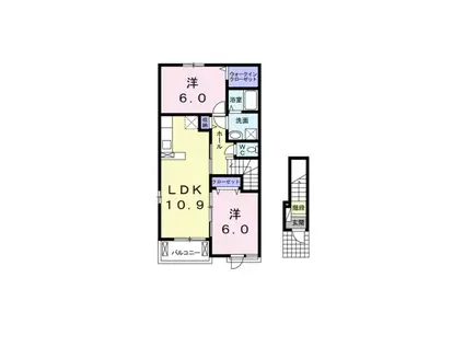 アルコ イーリス Ⅴ(2LDK/2階)の間取り写真