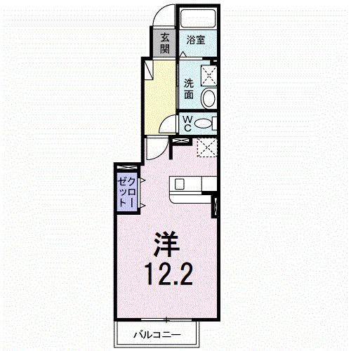 カルムサンリットAⅠ(ワンルーム/1階)の間取り写真