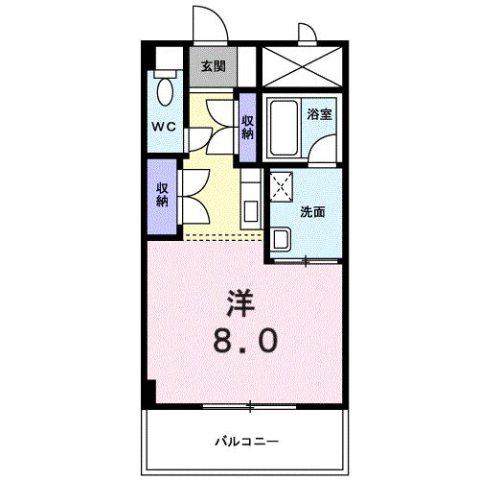 伊予鉄道本町線 本町6丁目駅 徒歩7分 4階建 築29年(ワンルーム/3階)の間取り写真