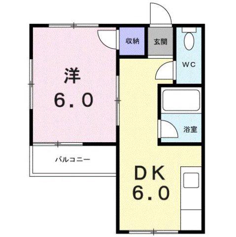 オックスフォードサーカスⅢ(1DK/1階)の間取り写真