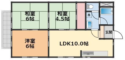 たかおマンション(3LDK/3階)の間取り写真