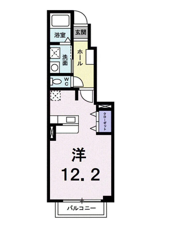 ラフレシールはなみずき(ワンルーム/1階)の間取り写真