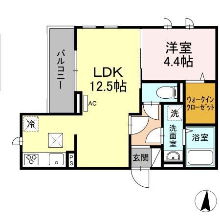 レジデンスSUMIHOUⅢ(1LDK/1階)の間取り写真