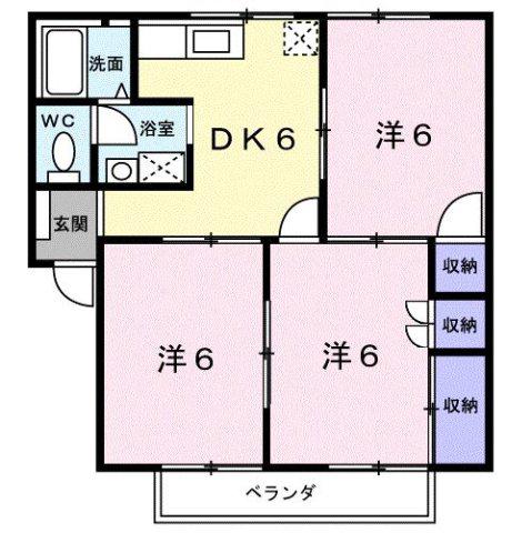 サンシティ(3DK/1階)の間取り写真
