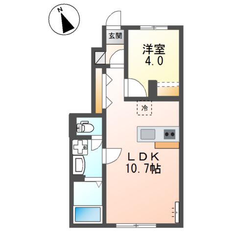 アジュール(1LDK/1階)の間取り写真