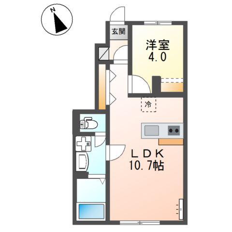 アジュール(1LDK/1階)の間取り写真