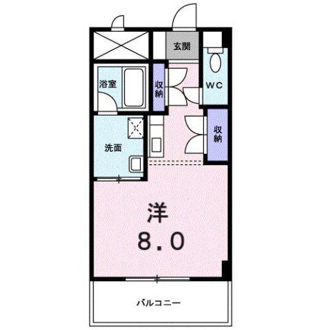伊予鉄道本町線 本町6丁目駅 徒歩7分 4階建 築29年(ワンルーム/2階)の間取り写真