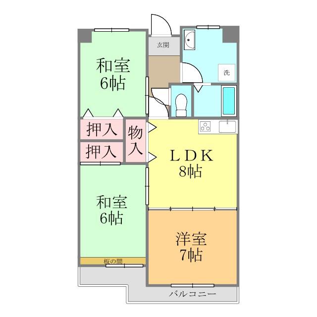 アインヴィント(3LDK/6階)の間取り写真