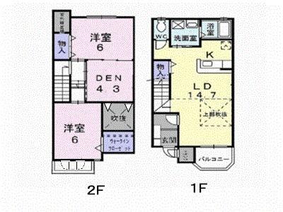 カルフールS(3LDK/1階)の間取り写真