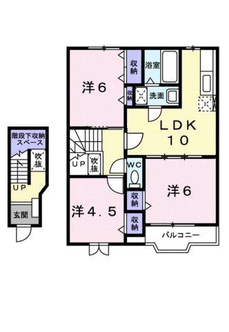 カシオペアB(3LDK/2階)の間取り写真