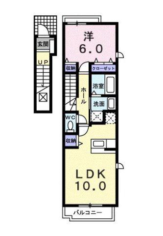 マラマA(1LDK/2階)の間取り写真