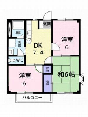 ニューシティ古川(3DK/1階)の間取り写真