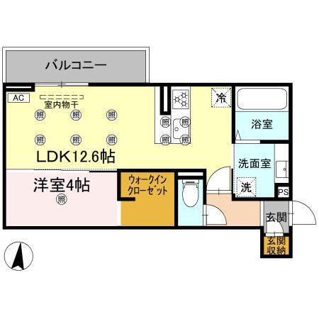 クランツ北井門B(2LDK/2階)の間取り写真