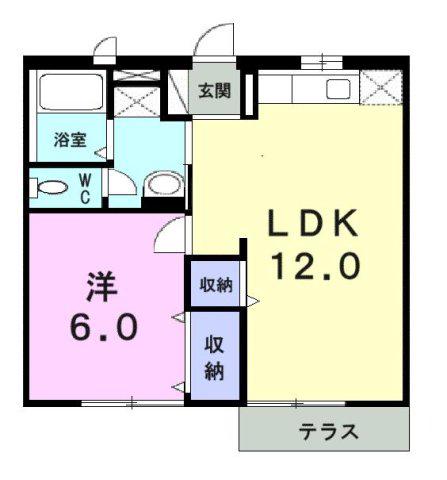 エルディム小栗(1LDK/1階)の間取り写真
