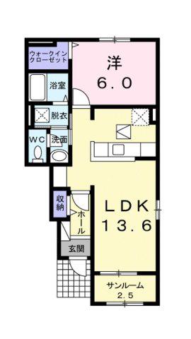 ミルト・アハト(1LDK/1階)の間取り写真