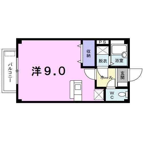 ハイツヒロセ(ワンルーム/1階)の間取り写真