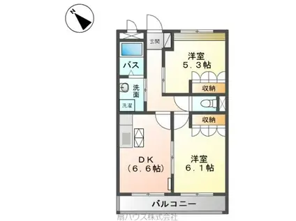 南海電鉄南海本線 紀ノ川駅 徒歩9分 2階建 築20年(2DK/1階)の間取り写真