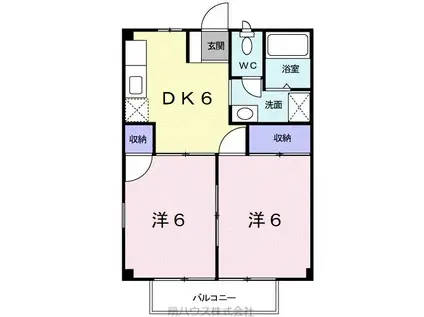紀勢本線 黒江駅 徒歩21分 2階建 築31年(2DK/1階)の間取り写真