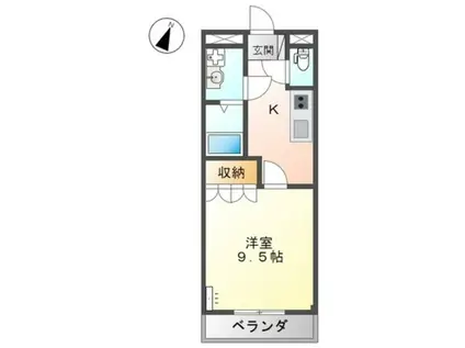 グランチェスタⅠ(1K/1階)の間取り写真