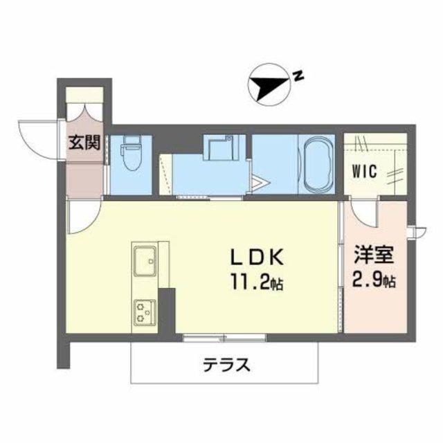 ベレオ鷺ノ森(1LDK/1階)の間取り写真