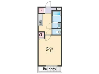 フロレスタセゾン(1K/2階)の間取り写真