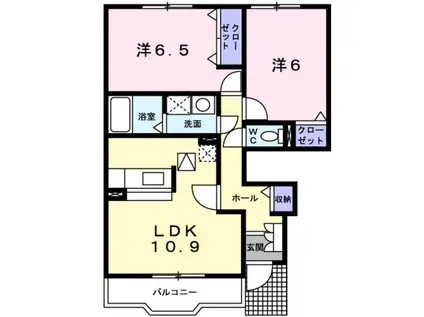 それいゆ東小二里(2LDK/1階)の間取り写真