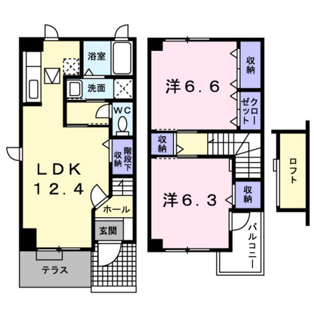 サンリットⅡ(2LDK/1階)の間取り写真