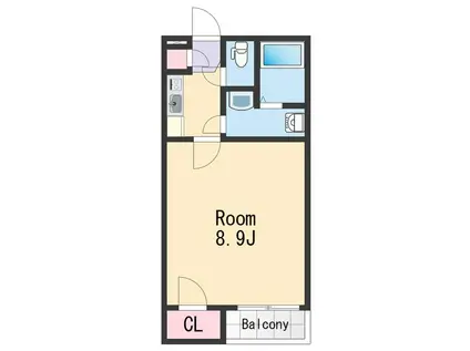 クレイノ花(1K/2階)の間取り写真