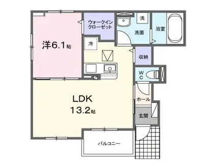 ルナ ドルチェ(1LDK/1階)の間取り写真