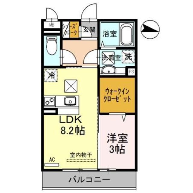 サンテラス吹上(1LDK/2階)の間取り写真