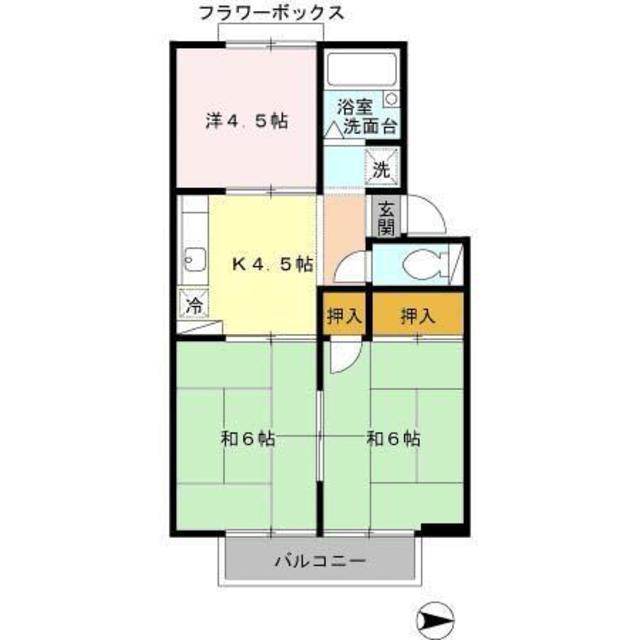 ハイツJOY(3K/2階)の間取り写真