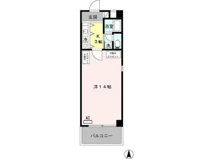 RISECOURTBW(1K/2階)の間取り写真