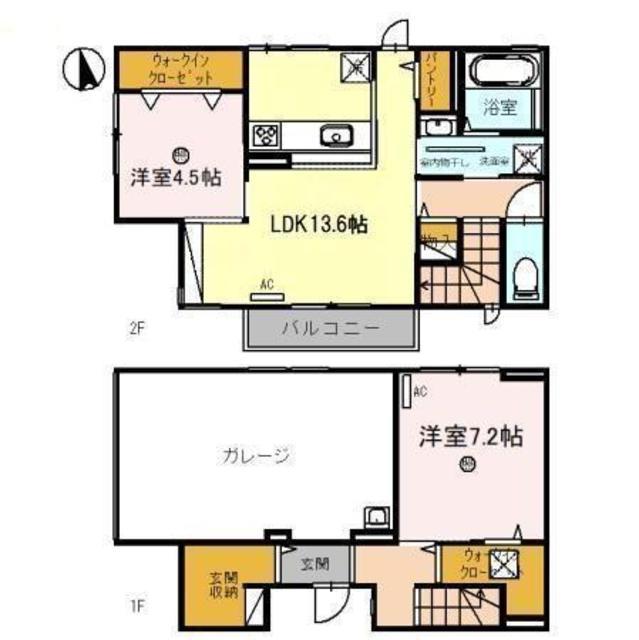 ヴェルデ秋葉町Ⅰ(2LDK/1階)の間取り写真