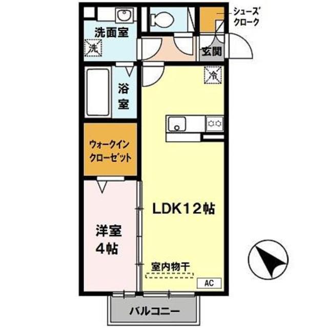グランデパディー(1LDK/2階)の間取り写真