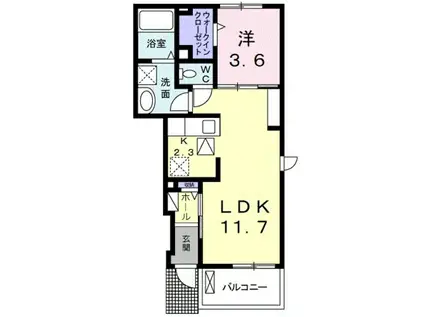 ソレイユT・D Ⅲ(1LDK/1階)の間取り写真