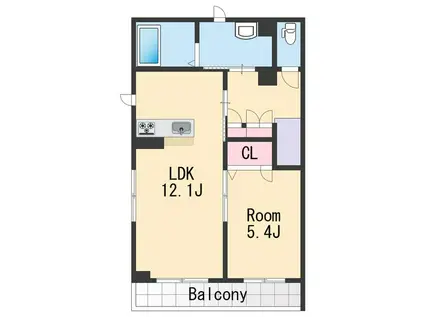 ベレオ金龍寺丁(1LDK/2階)の間取り写真