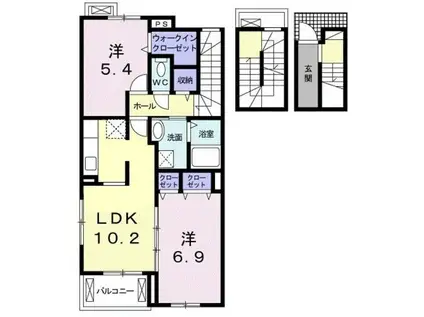 コンフォール(2LDK/2階)の間取り写真