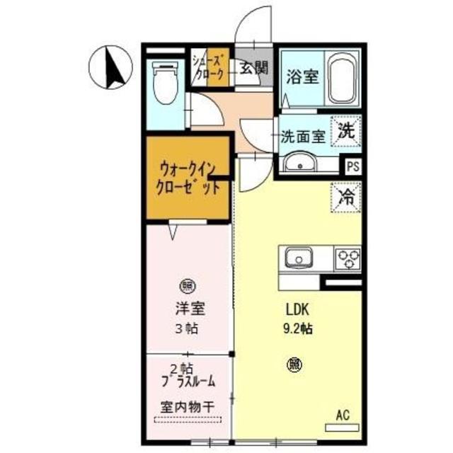D-ROOM SENZU(1LDK/2階)の間取り写真