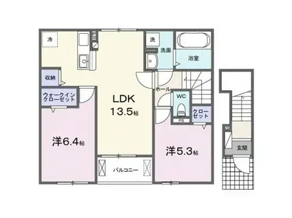 サンリットⅡ(2LDK/2階)の間取り写真