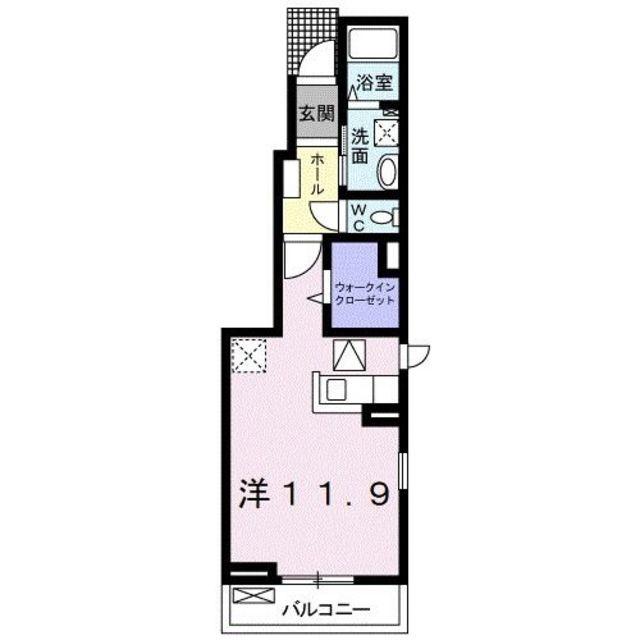 クレアコート Ⅰ(ワンルーム/1階)の間取り写真