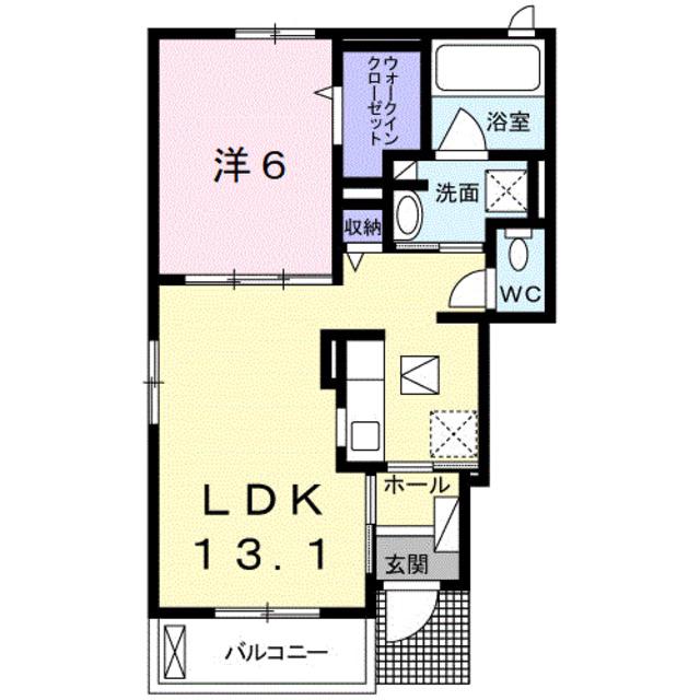 シエン ノワール(1LDK/1階)の間取り写真